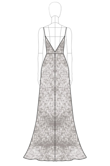 Robe formelle à paillettes argentées scintillantes à paillettes